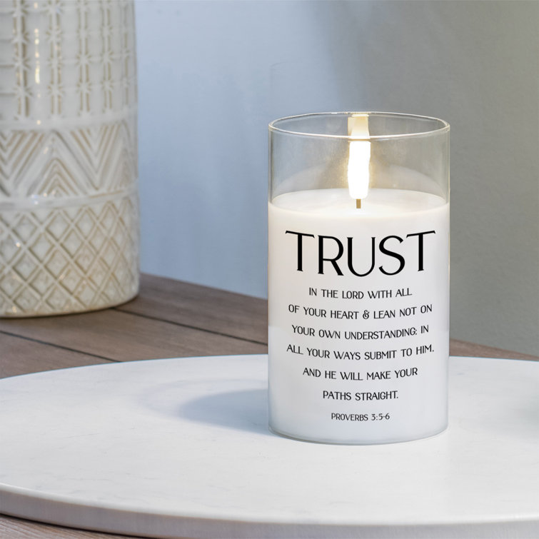 Trinx Flameless Jar Candle with Glass Holder Wayfair